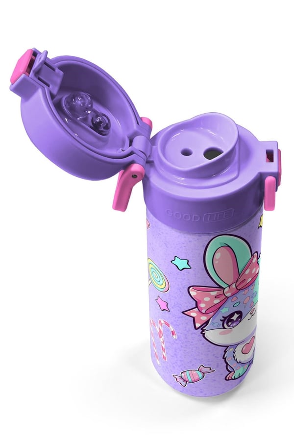 Coral High Kids Milka Su Yeşili Tavşan Desenli Pipetli ve Direkt İçim Çelik Termos 500 ml 38137