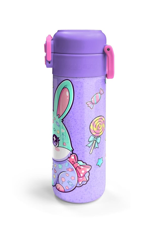 Coral High Kids Milka Su Yeşili Tavşan Desenli Pipetli ve Direkt İçim Çelik Termos 500 ml 38137