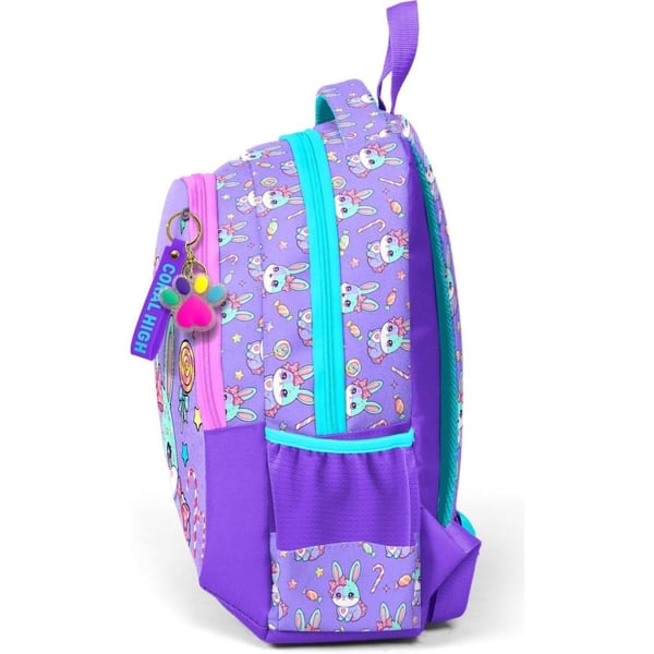 Coral High Kids Milka Su Yeşili Tavşan Desenli Üç Bölmeli Okul Sırt Çantası 33255