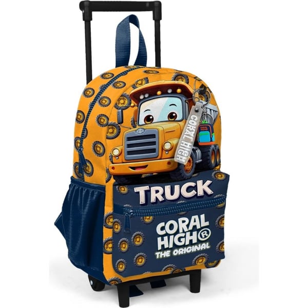 Coral High Kids Minik Yuva Çekçekli Sırt Çantası Truck Desenli İki Bölmeli 34024