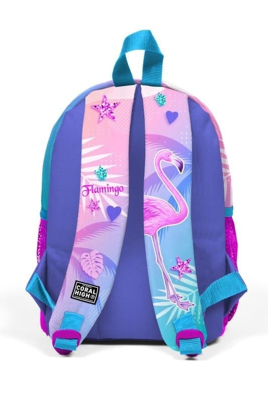 Coral High Kids Minik Yuva Sırt Çantası Lavanta Pembe Flamingo Desenli İki Bölmeli 23505