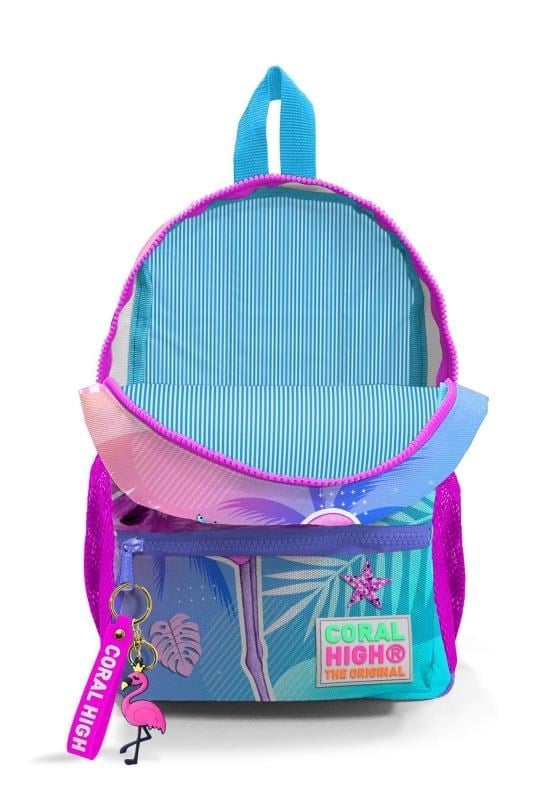 Coral High Kids Minik Yuva Sırt Çantası Lavanta Pembe Flamingo Desenli İki Bölmeli 23505