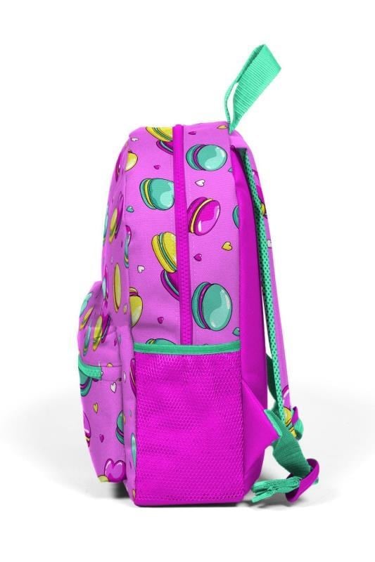 Coral High Kids Minik Yuva Sırt Çantası Açık Pembe Su Yeşili Makaron Desenli İki Bölmeli 23325