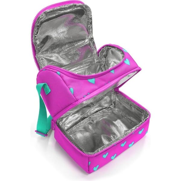 Coral High Kids Neon Pembe Su Yeşili Kalpj Desenli Thermo İki Katlı Beslenme Çantası 37212