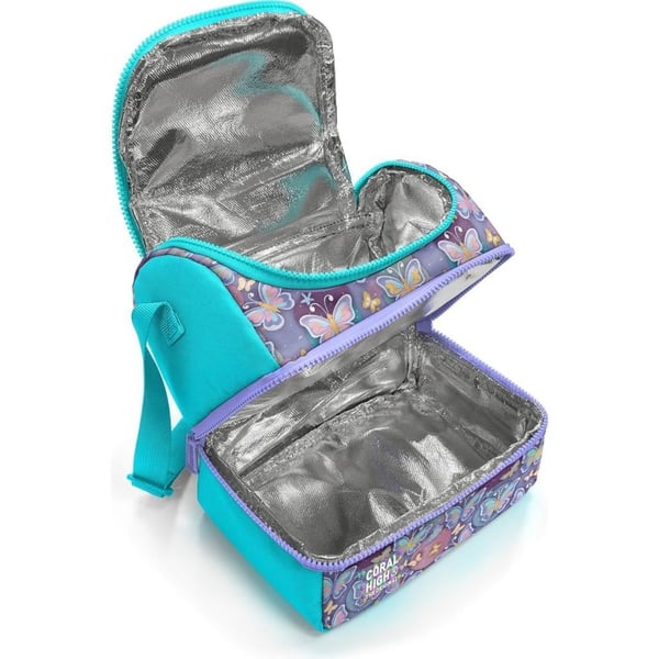 Coral High Kids Pastel Renkli Kelebek Desenli Thermo İki Katlı Beslenme Çantası 37203
