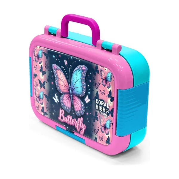 Coral High Kids Pastel Renkli Kelebek Desenli Paslanmaz Çelik Beslenme Kabı 39149