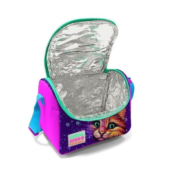 Coral High Kids Pembe Mor Kedi Desenli Thermo Beslenme Çantası 11732
