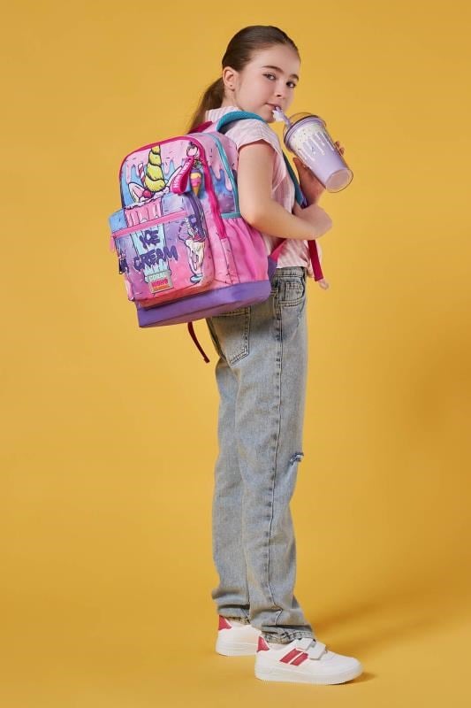 Coral High Kids Pembe Mor Milkshake Dondurma Desenli Okul Sırt Çantası 23749