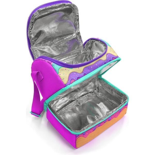 Coral High Kids Pembe Rengarenk Dondurma Desenli Thermo İki Katlı Beslenme Çantası 37211