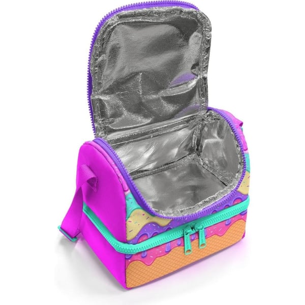 Coral High Kids Pembe Rengarenk Dondurma Desenli Thermo İki Katlı Beslenme Çantası 37211
