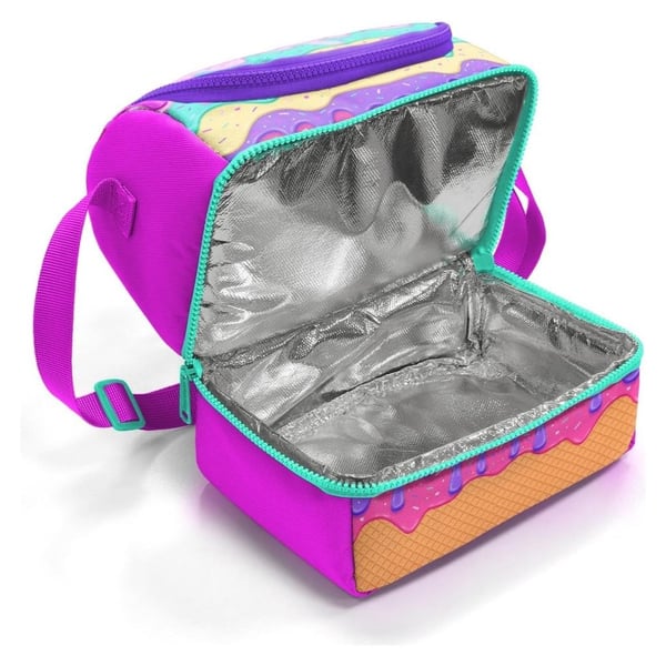 Coral High Kids Pembe Rengarenk Dondurma Desenli Thermo İki Katlı Beslenme Çantası 37211