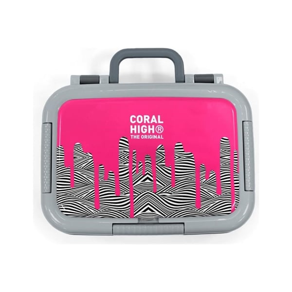 Coral High Kids Pembe Siyah Beyaz Desenli Paslanmaz Çelik Beslenme Kabı 39185