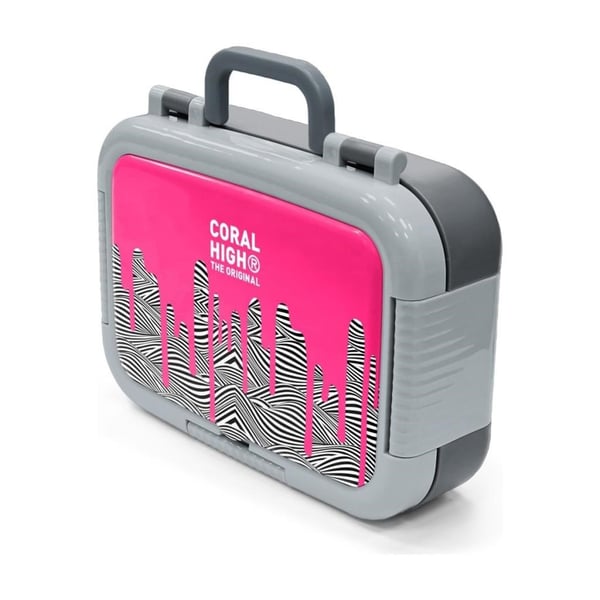Coral High Kids Pembe Siyah Beyaz Desenli Paslanmaz Çelik Beslenme Kabı 39185