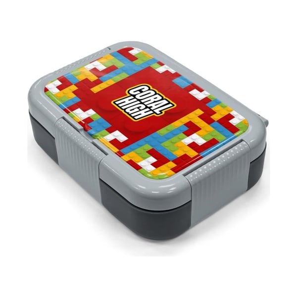 Coral High Kids Renkli Blok Desenli Paslanmaz Çelik Beslenme Kabı 39283