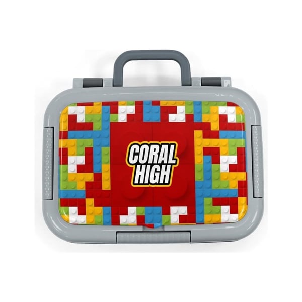 Coral High Kids Renkli Blok Desenli Paslanmaz Çelik Beslenme Kabı 39283