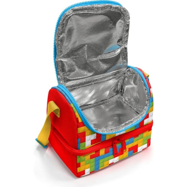 Coral High Kids Renkli Blok Desenli Thermo İki Katlı Beslenme Çantası 37216