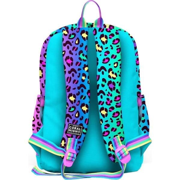 Coral High Kids Renkli Leopar Desenli Okul Sırt Çantası 23769