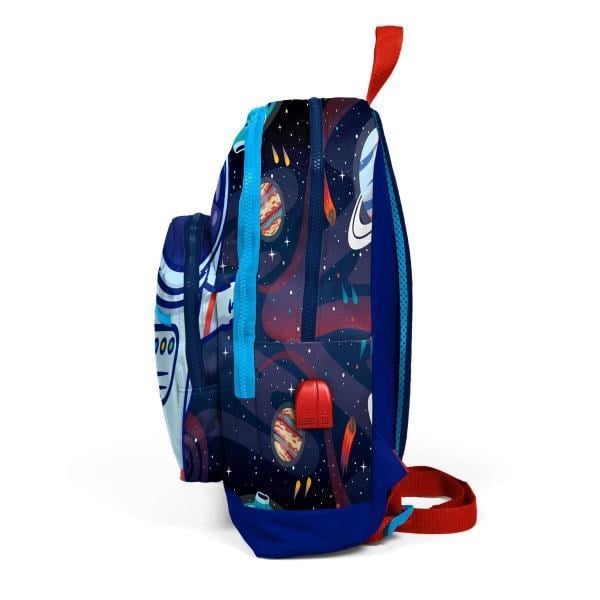 Coral High Kids Saks Mavi Astronot Desenli Dört Bölmeli USB'li Okul Sırt Çantası 23824