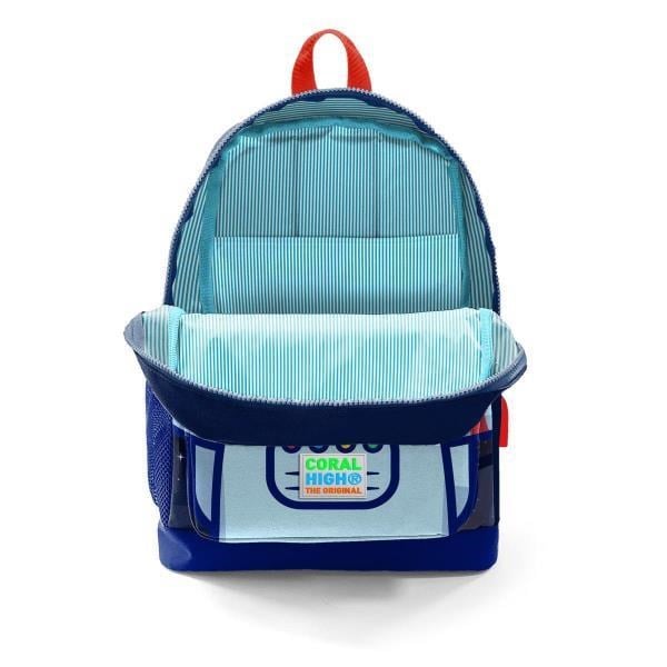 Coral High Kids Saks Mavi Astronot Desenli Dört Bölmeli USB'li Okul Sırt Çantası 23824