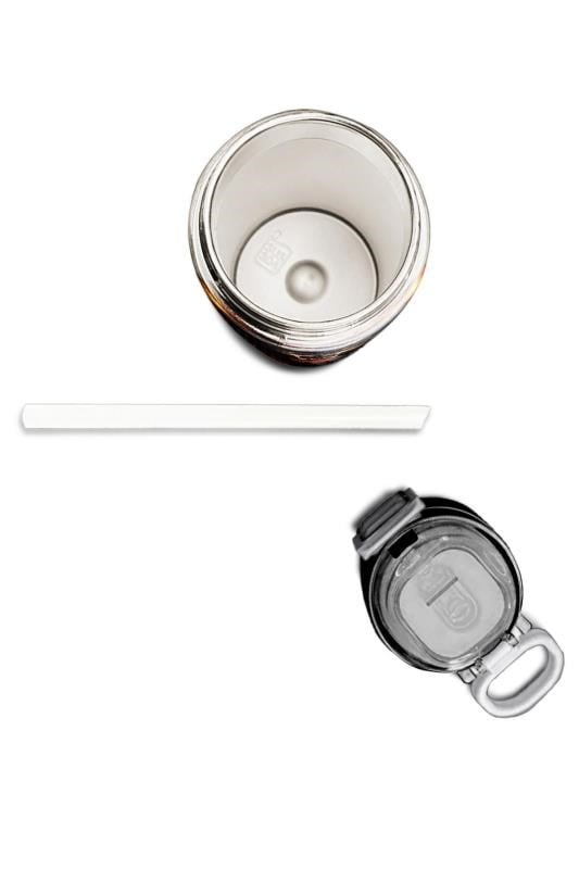 Coral High Kids Siyah Aslan Desenli Pipetli ve Direkt İçim Çelik Termos 500 ml 31871