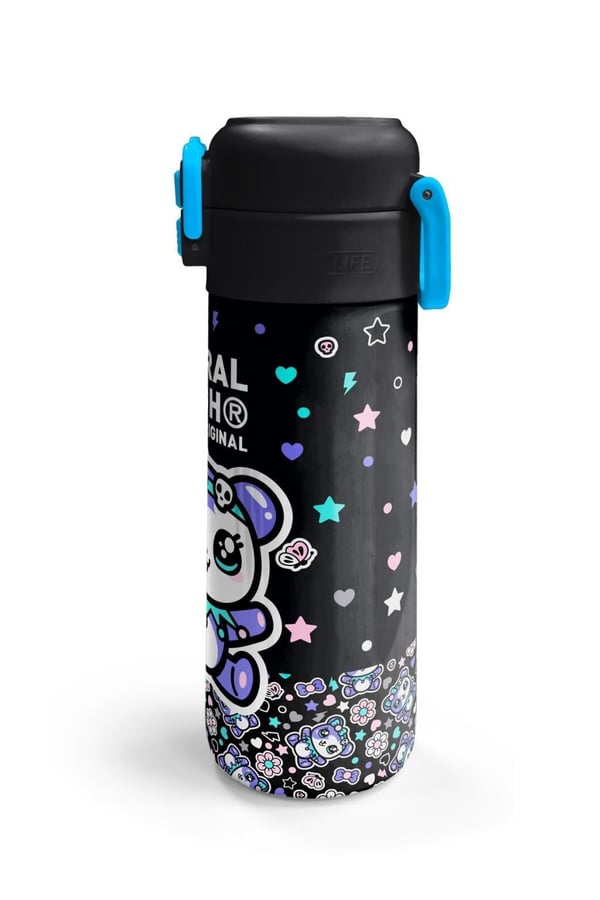 Coral High Kids Siyah Ayıcık Desenli Pipetli ve Direkt İçim Çelik Termos 500 ml 38124