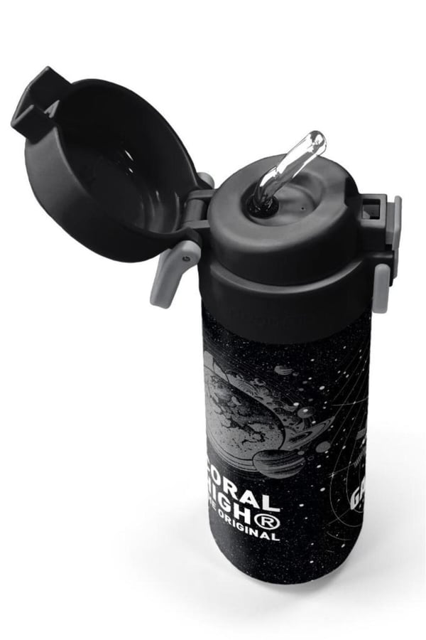 Coral High Kids Siyah Galaxy Desenli Pipetli ve Direkt İçim Çelik Termos 500 ml 31857