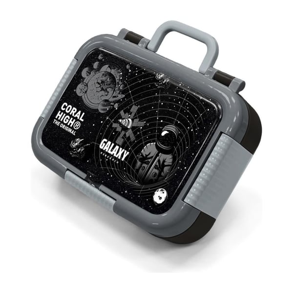 Coral High Kids Siyah Galaxy Desenli Paslanmaz Çelik Beslenme Kabı 39178