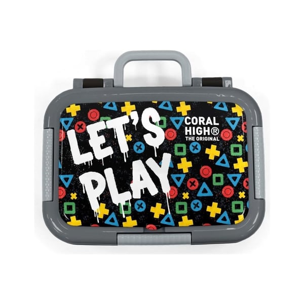 Coral High Kids Siyah Lets Play Desenli Paslanmaz Çelik Beslenme Kabı 39114