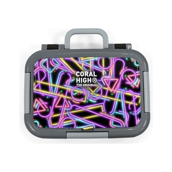 Coral High Kids Siyah Renkli Neon Desenli Paslanmaz Çelik Beslenme Kabı 39148