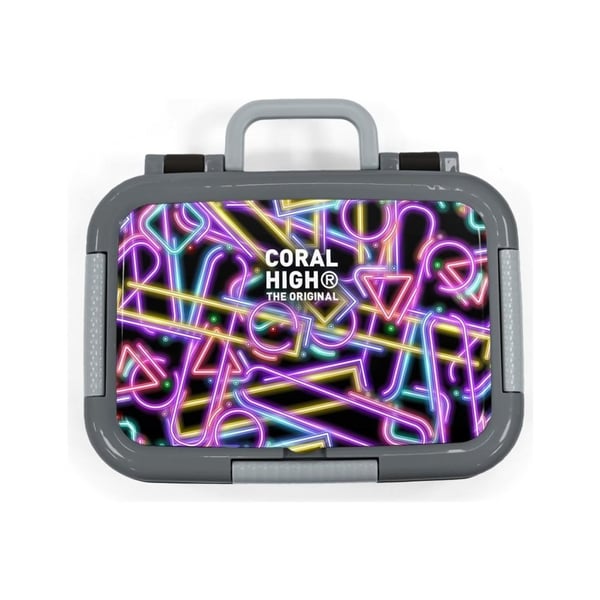 Coral High Kids Siyah Renkli Neon Desenli Paslanmaz Çelik Beslenme Kabı 39148
