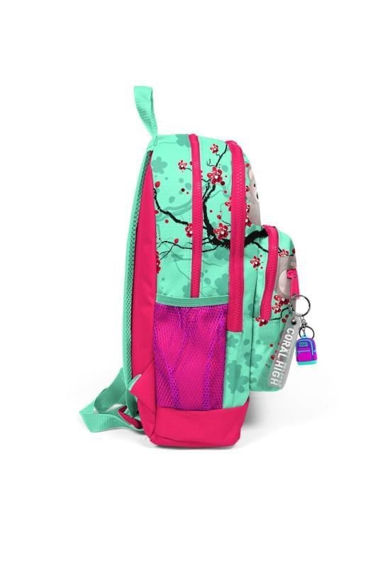 Coral High Kids Su Yeşili Neon Mercan Koala Desenli Dört Bölmeli USBli Okul Sırt Çantası 23813