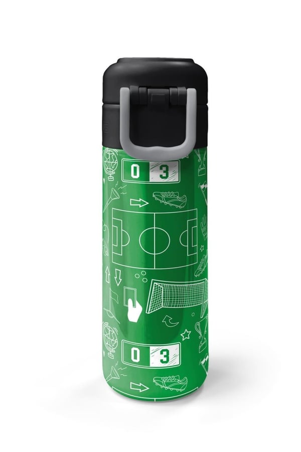 Coral High Kids Yeşil Futbol Desenli Pipetli ve Direkt İçim Çelik Termos 500 ml 38129