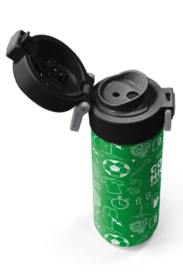 Coral High Kids Yeşil Futbol Desenli Pipetli ve Direkt İçim Çelik Termos 500 ml 38129
