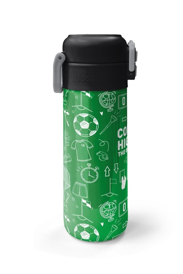 Coral High Kids Yeşil Futbol Desenli Pipetli ve Direkt İçim Çelik Termos 500 ml 38129