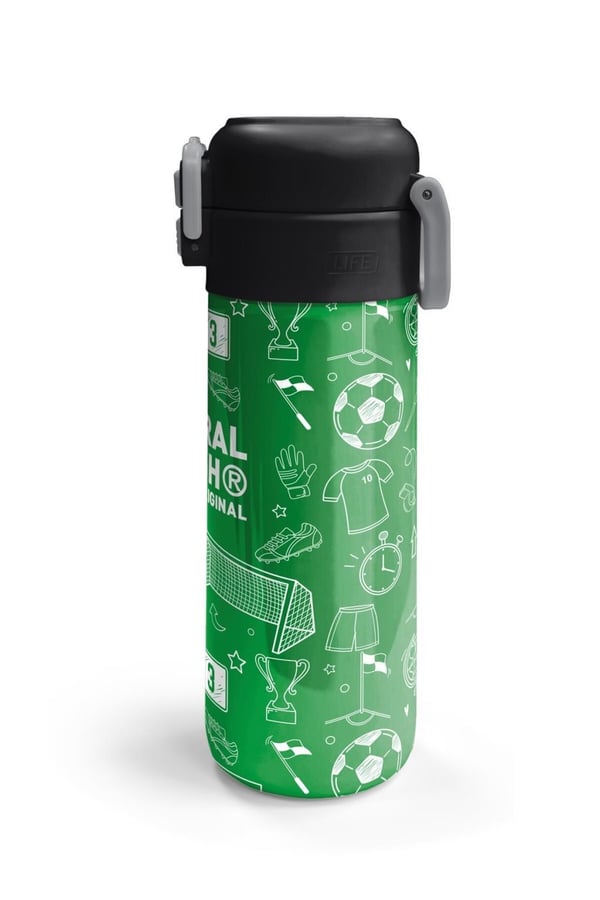 Coral High Kids Yeşil Futbol Desenli Pipetli ve Direkt İçim Çelik Termos 500 ml 38129