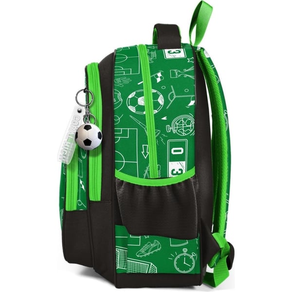 Coral High Kids Yeşil Futbol Desenli Üç Bölmeli Okul Sırt Çantası 33247