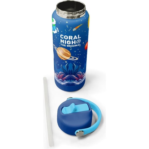 Coral High Lacivert Astronot Desenli Katlanır Ağızlıklı Çelik Termos 650 ml 38334