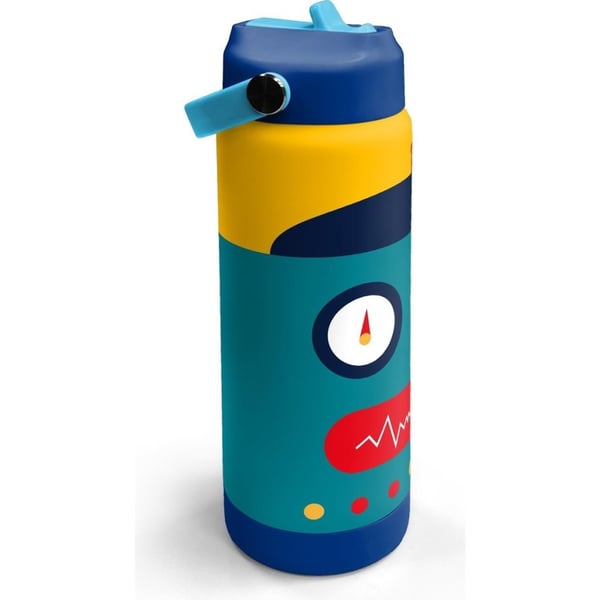 Coral High Lacivert Çivit Robot Desenli Katlanır Ağızlıklı Çelik Termos 650 ml 38387