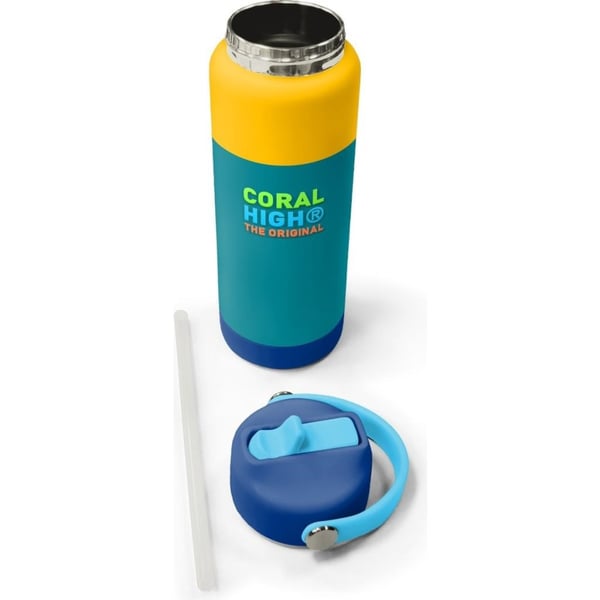 Coral High Lacivert Çivit Robot Desenli Katlanır Ağızlıklı Çelik Termos 650 ml 38387