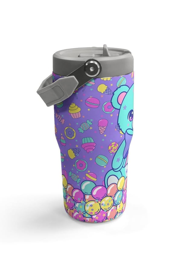 Coral High Milka Şeker Ayıcık Desenli Katlanır Ağızlıklı Çelik Termos 600 ml 38902