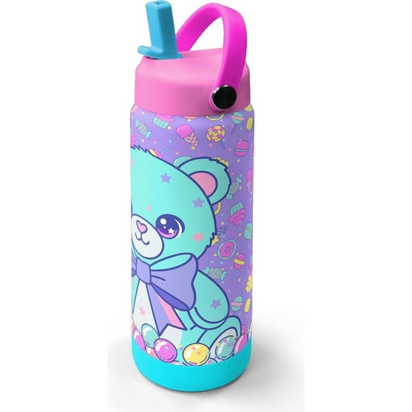 Coral High Milka Şeker Ayıcık Desenli Katlanır Ağızlıklı Çelik Termos 650 ml 38305