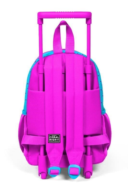 Coral High Minik Yuva Çekçekli Sırt Çantası Mavi Pembe Tavşan Desenli İki Bölmeli 24036