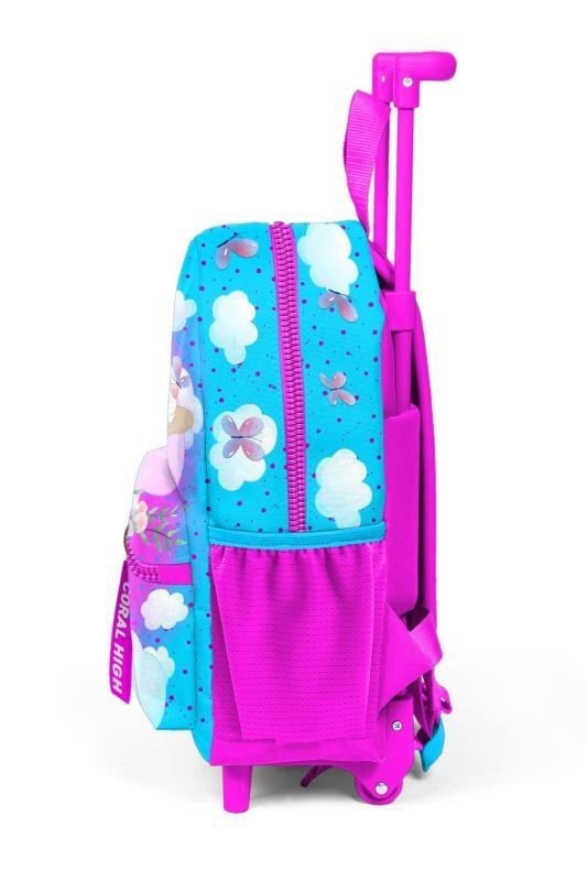 Coral High Minik Yuva Çekçekli Sırt Çantası Mavi Pembe Tavşan Desenli İki Bölmeli 24036