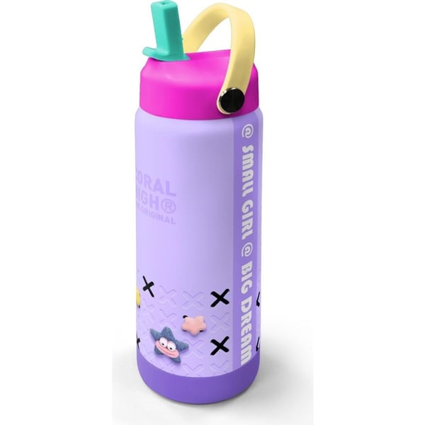 Coral High Mor Lila Desenli Katlanır Ağızlıklı Çelik Termos 650 ml 38350