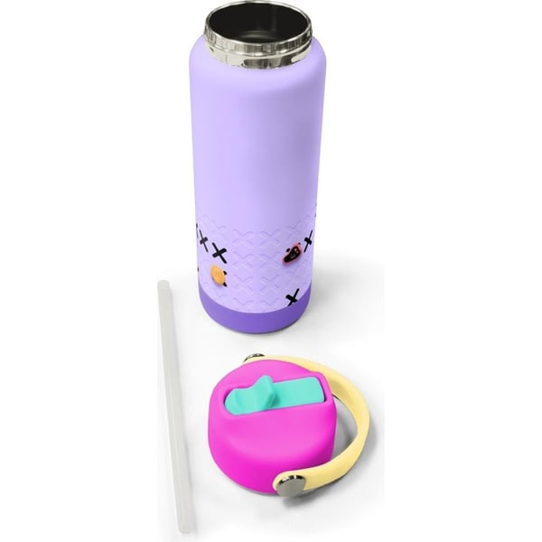 Coral High Mor Lila Desenli Katlanır Ağızlıklı Çelik Termos 650 ml 38350