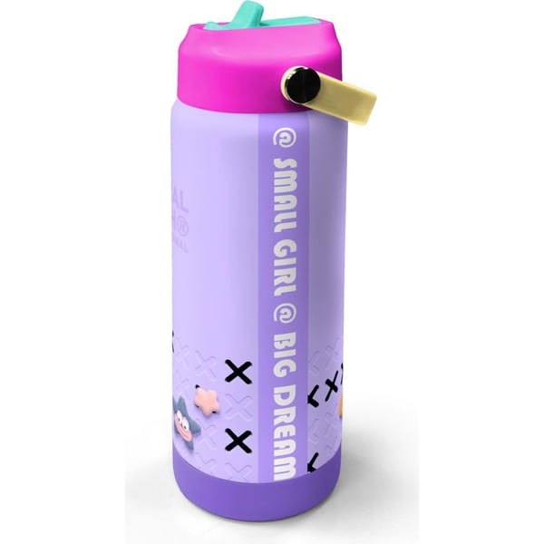 Coral High Mor Lila Desenli Katlanır Ağızlıklı Çelik Termos 650 ml 38350