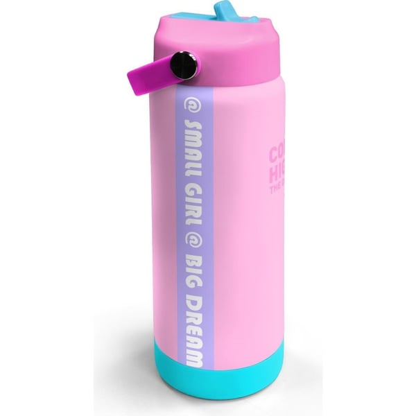Coral High Pembe Turkuaz Desenli Katlanır Ağızlıklı Çelik Termos 650 ml 38356