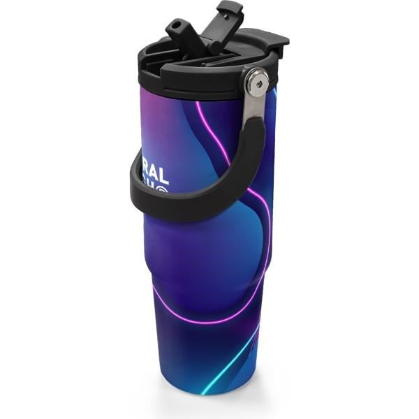 Coral High Renkli Desenli Pipetli ve Direkt İçim Çelik Termos 900 ml 38735