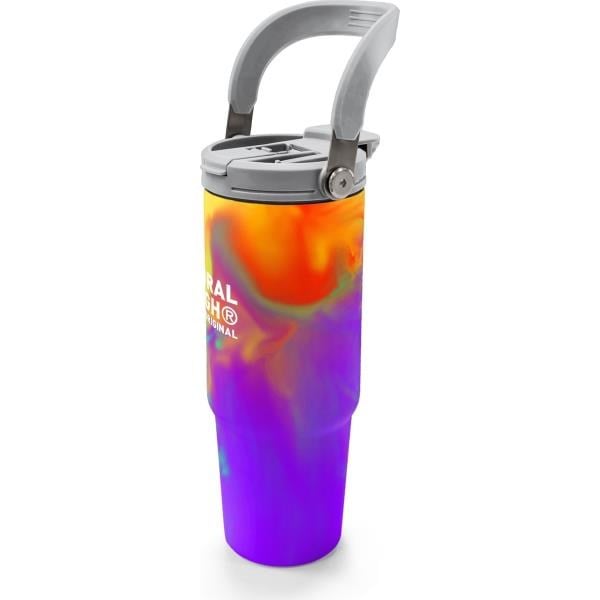 Coral High Renkli Desenli Pipetli ve Direkt İçim Çelik Termos 900 ml 38738