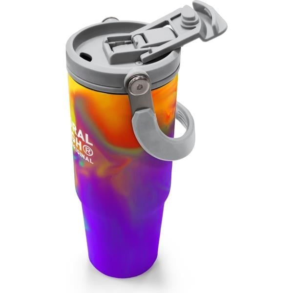 Coral High Renkli Desenli Pipetli ve Direkt İçim Çelik Termos 900 ml 38738